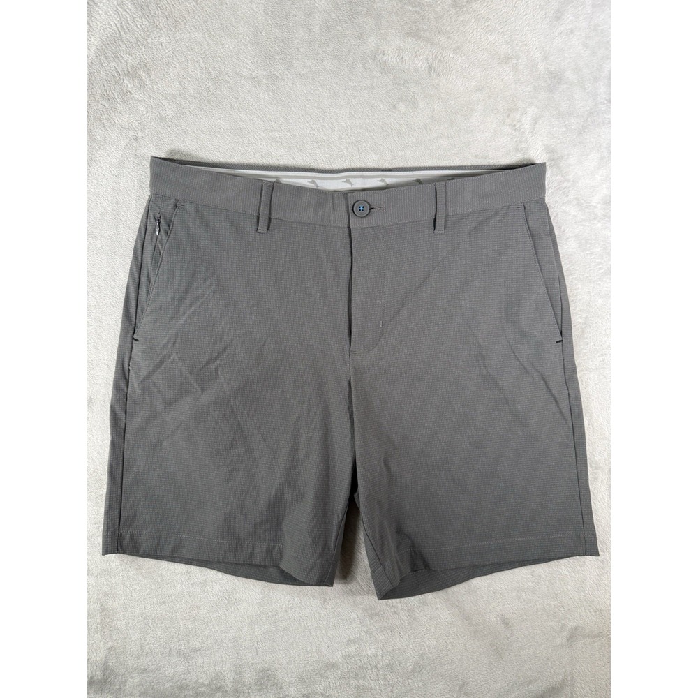 Tommy Bahama Shorts Men's 35 Grey Nylon Blend Ripstop Golf 8" Chino